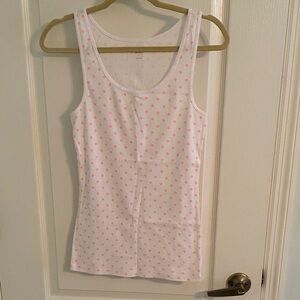 Gap White Tank Top with coral design